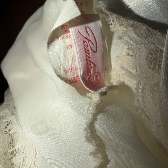 Vintage Pembrook Slip Dress M White Satin Lace Babydoll Chemise Lingerie Bridal - Picture 3 of 10